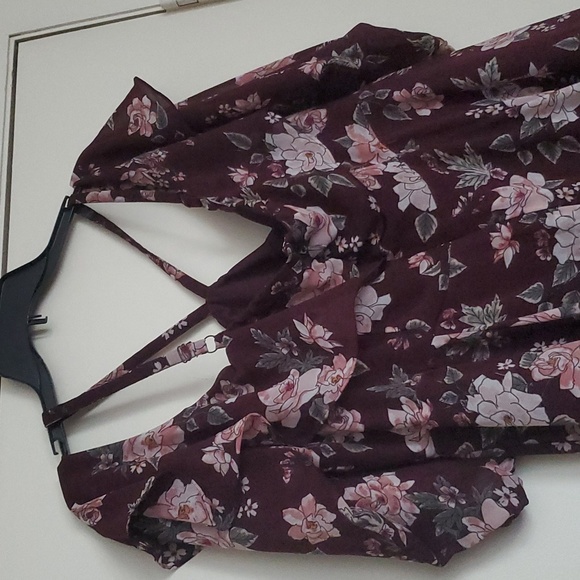 Torrid's Mini Challis Cold Shoulder Trapeze Dress - Picture 14 of 16